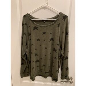 buffalo david bitton Black Star Green Pullover Shirt